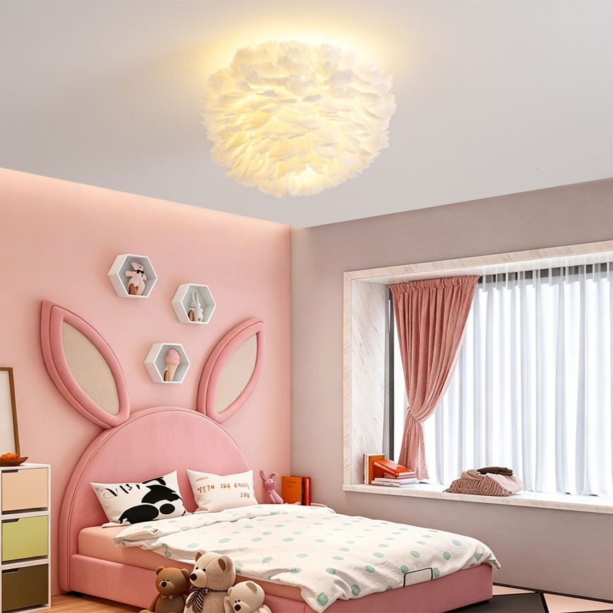 Brilagi - Stropní svítidlo FEATHER 3xE27/40W/230V pr. 40 cm bílá
