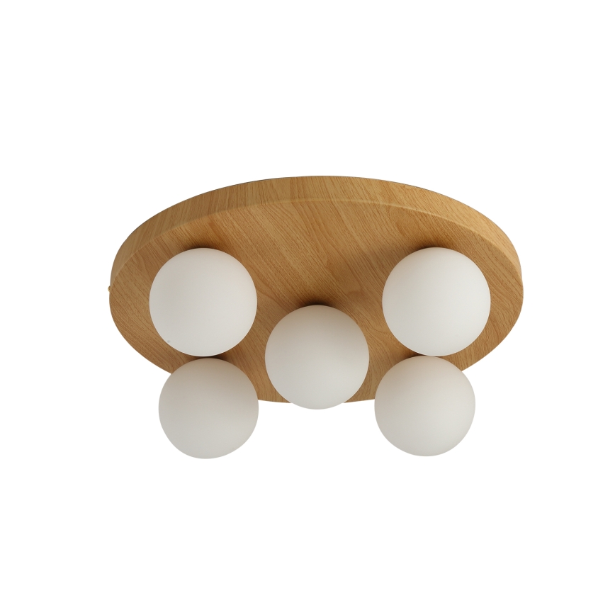 Brilagi - Stropní svítidlo LUND WOOD 5xG9/9W/230V pr. 40 cm dřevo