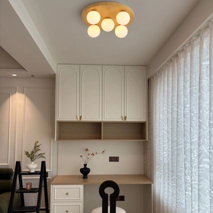 Brilagi - Stropní svítidlo LUND WOOD 5xG9/9W/230V pr. 40 cm kaučukovník