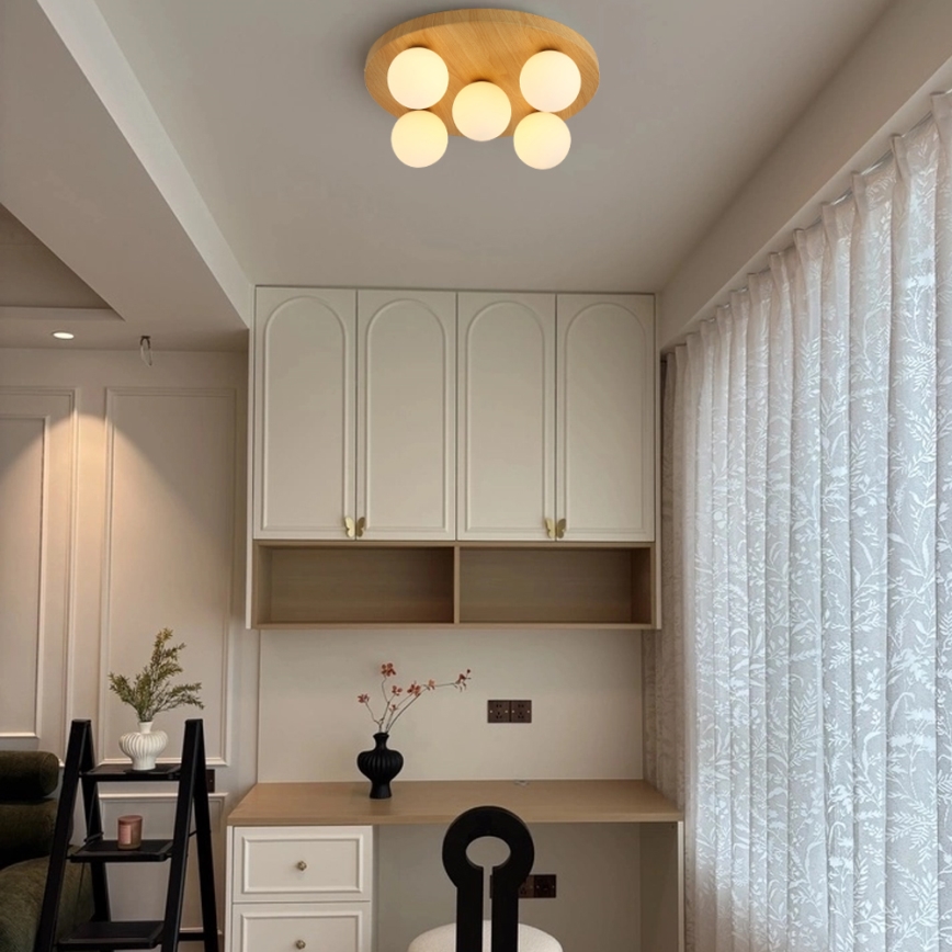 Brilagi - Stropní svítidlo LUND WOOD 5xG9/9W/230V pr. 40 cm kaučukovník