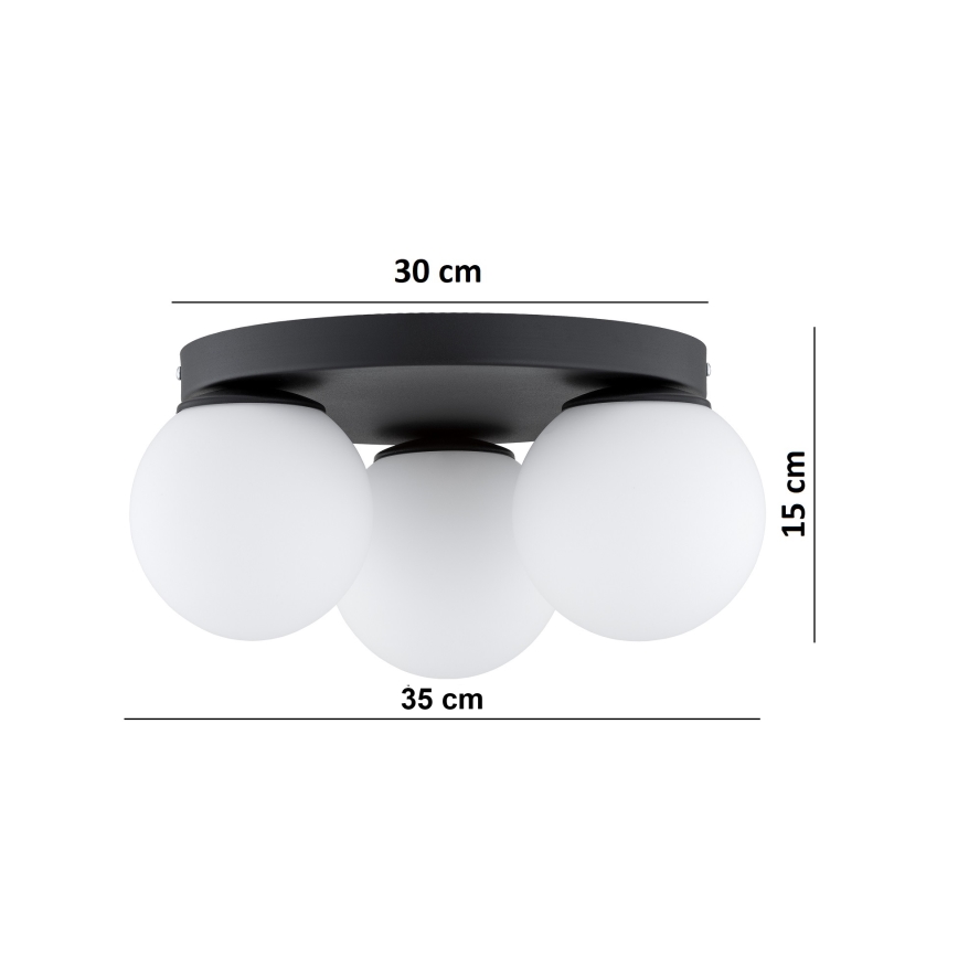 Brilagi - Stropní svítidlo MILO 3xE27/60W/230V pr. 35 cm černá