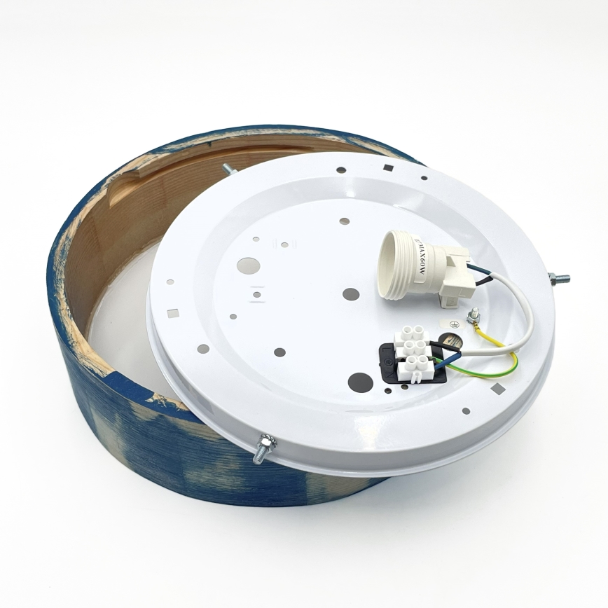 Brilagi - Stropní svítidlo PINO 1xE27/15W/230V borovice/modrá pr. 27,5 cm