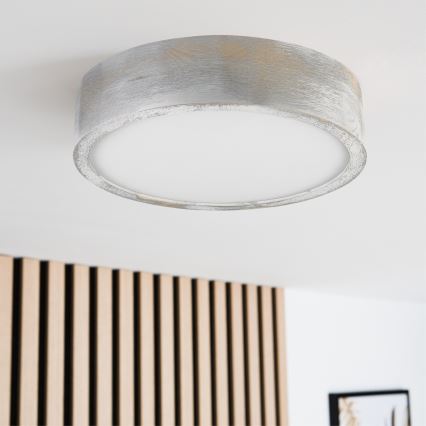 Brilagi - Stropní svítidlo PINO 1xE27/15W/230V borovice/stříbrná pr. 27,5 cm