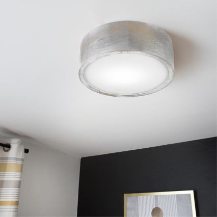 Brilagi - Stropní svítidlo PINO 1xE27/15W/230V borovice/stříbrná pr. 27,5 cm