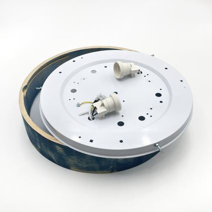 Brilagi - Stropní svítidlo PINO 2xE27/15W/230V borovice/modrá pr. 37,5 cm