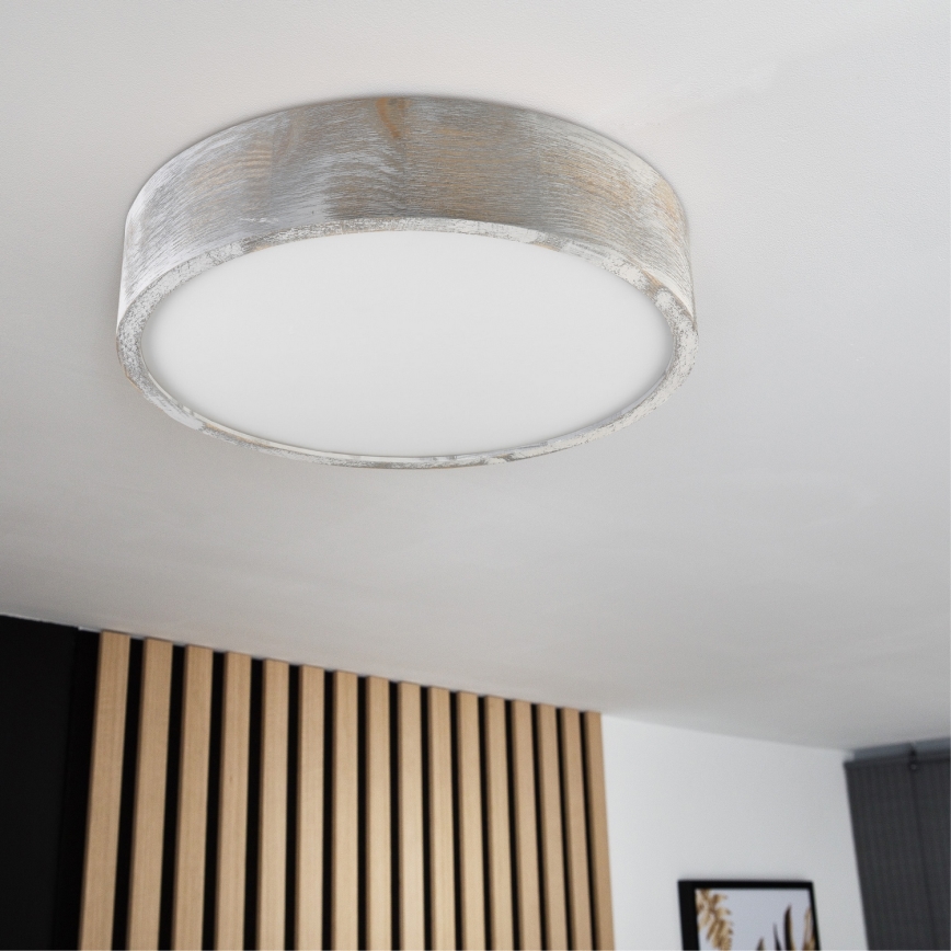 Brilagi - Stropní svítidlo PINO 2xE27/15W/230V borovice/stříbrná pr. 37,5 cm