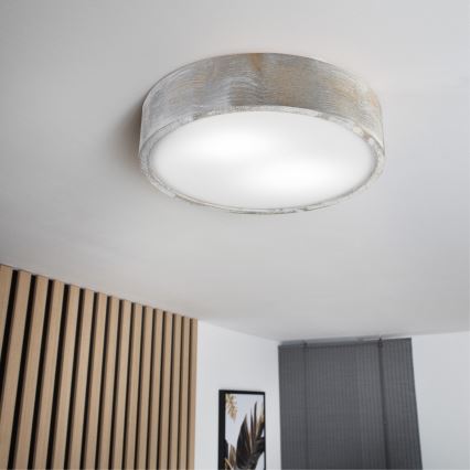 Brilagi - Stropní svítidlo PINO 2xE27/15W/230V borovice/stříbrná pr. 37,5 cm