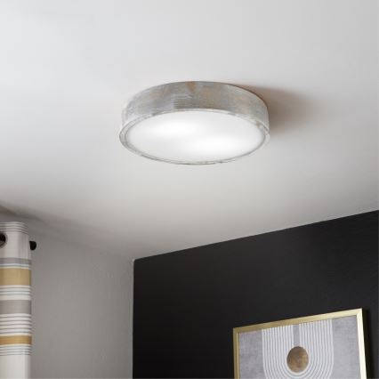 Brilagi - Stropní svítidlo PINO 2xE27/15W/230V borovice/stříbrná pr. 37,5 cm