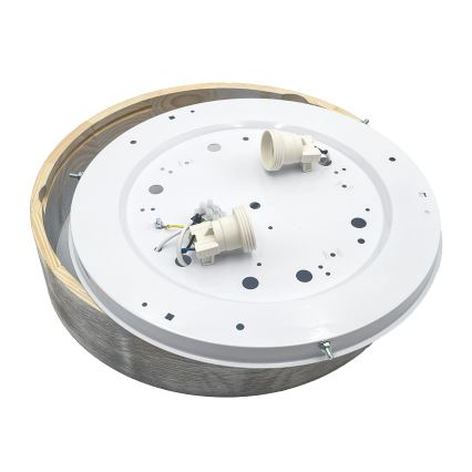 Brilagi - Stropní svítidlo PINO 2xE27/15W/230V borovice/stříbrná pr. 37,5 cm