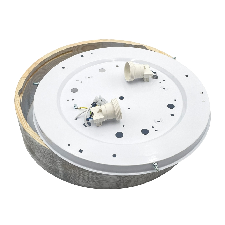 Brilagi - Stropní svítidlo PINO 2xE27/15W/230V borovice/stříbrná pr. 37,5 cm