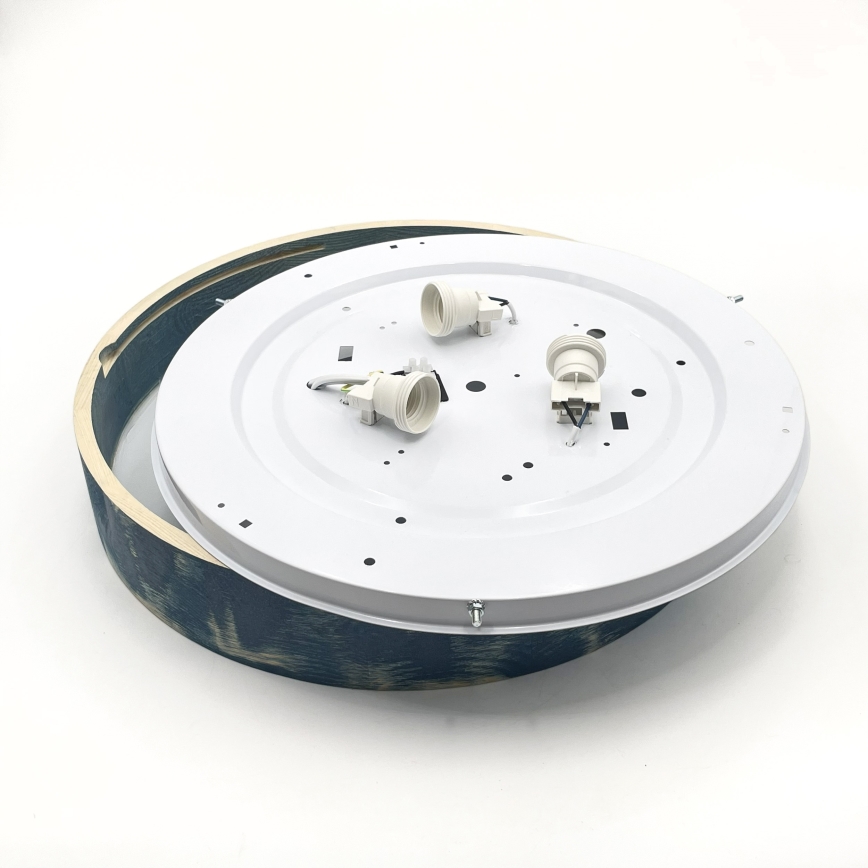 Brilagi - Stropní svítidlo PINO 3xE27/15W/230V borovice/modrá pr. 47,5 cm