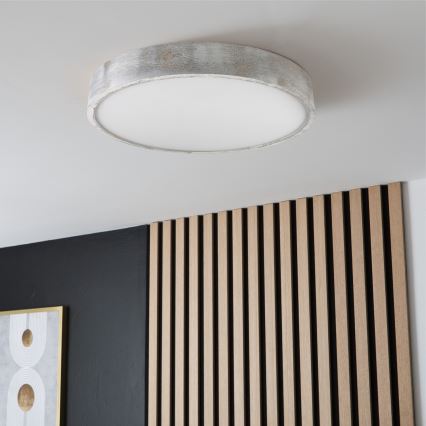 Brilagi - Stropní svítidlo PINO 3xE27/15W/230V borovice/stříbrná pr. 47,5 cm