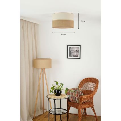 Brilagi - Stropní svítidlo ROYAL YUTE 1xE27/15W/230V pr. 40 cm béžová/krémová