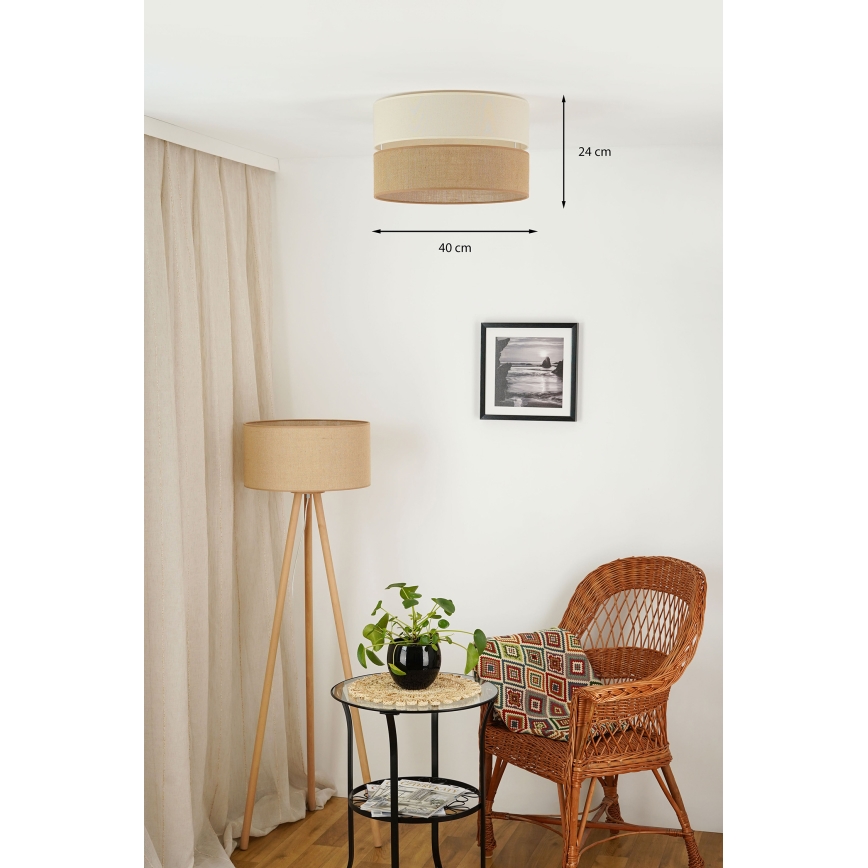 Brilagi - Stropní svítidlo ROYAL YUTE 1xE27/15W/230V pr. 40 cm béžová/krémová