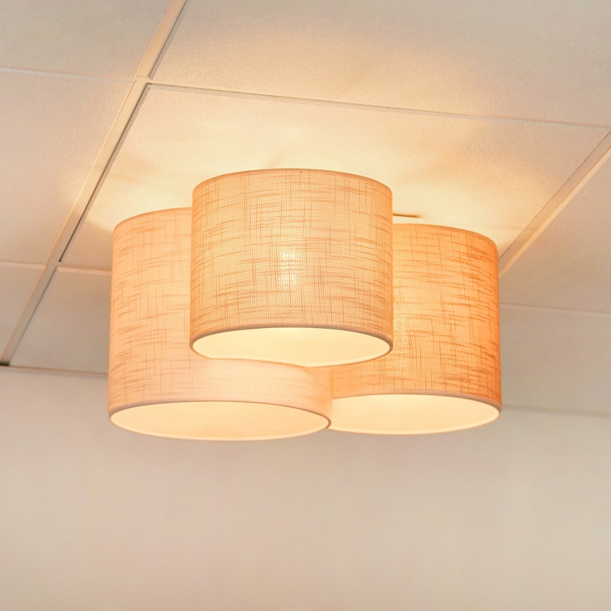 Brilagi - Stropní svítidlo SNAKE 3xE27/15W/230V 50x57 cm šedá/krémová