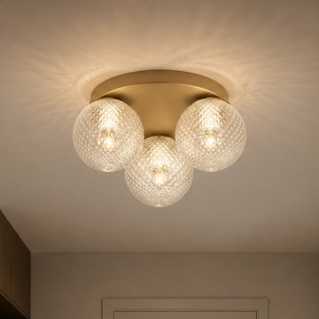 Brilagi - Stropní svítidlo STELLA 3xE27/60W/230V pr. 35 cm béžová/zlatá