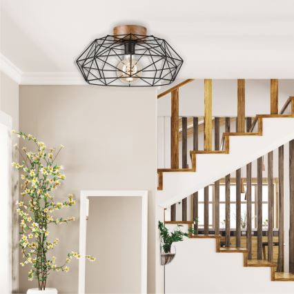 Brilagi - Stropní svítidlo WOODY BASKET 1xE27/60W/230V pr. 40 cm dub