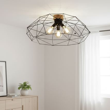 Brilagi - Stropní svítidlo WOODY BASKET 3xE27/60W/230V pr. 80 cm dub