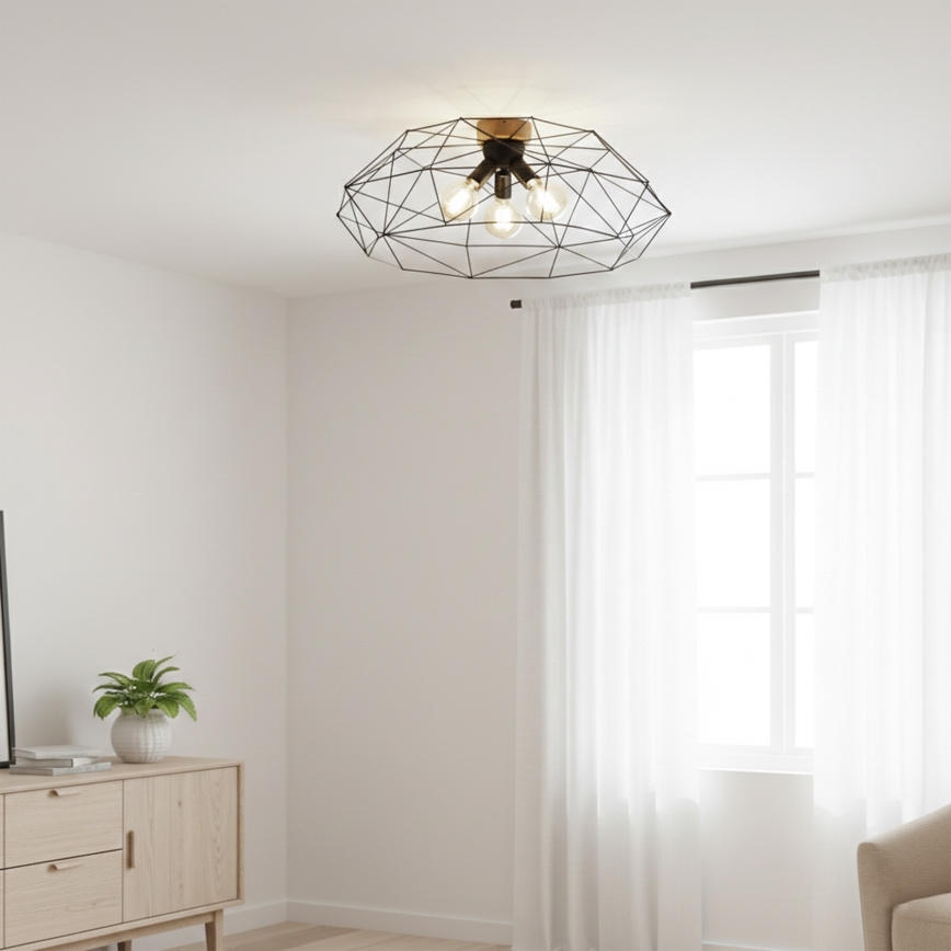 Brilagi - Stropní svítidlo WOODY BASKET 3xE27/60W/230V pr. 80 cm dub