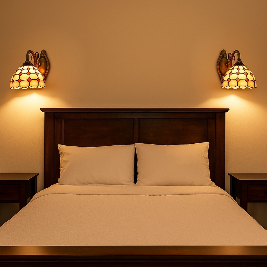 Brilagi - Tiffany vitrážová nástěnná lampa DORAN 1xE27/40W/230V