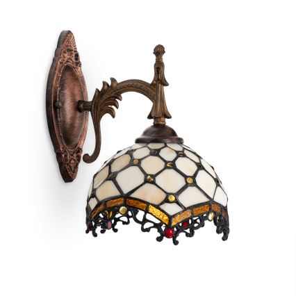 Brilagi - Tiffany vitrážová nástěnná lampa IVORY 1xE14/40W/230V