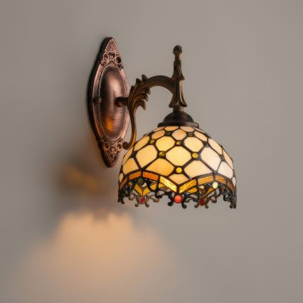 Brilagi - Tiffany vitrážová nástěnná lampa IVORY 1xE14/40W/230V