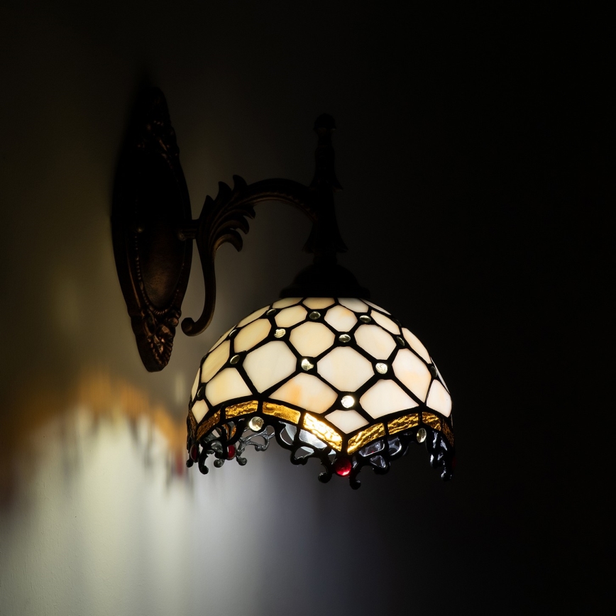 Brilagi - Tiffany vitrážová nástěnná lampa IVORY 1xE14/40W/230V