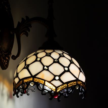 Brilagi - Tiffany vitrážová nástěnná lampa IVORY 1xE14/40W/230V