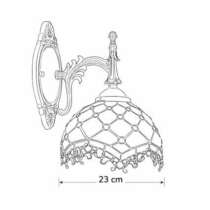 Brilagi - Tiffany vitrážová nástěnná lampa IVORY 1xE14/40W/230V