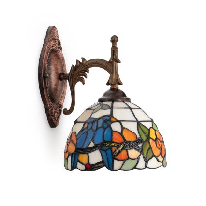 Brilagi - Tiffany vitrážová nástěnná lampa JUNGLE 1xE14/40W/230V