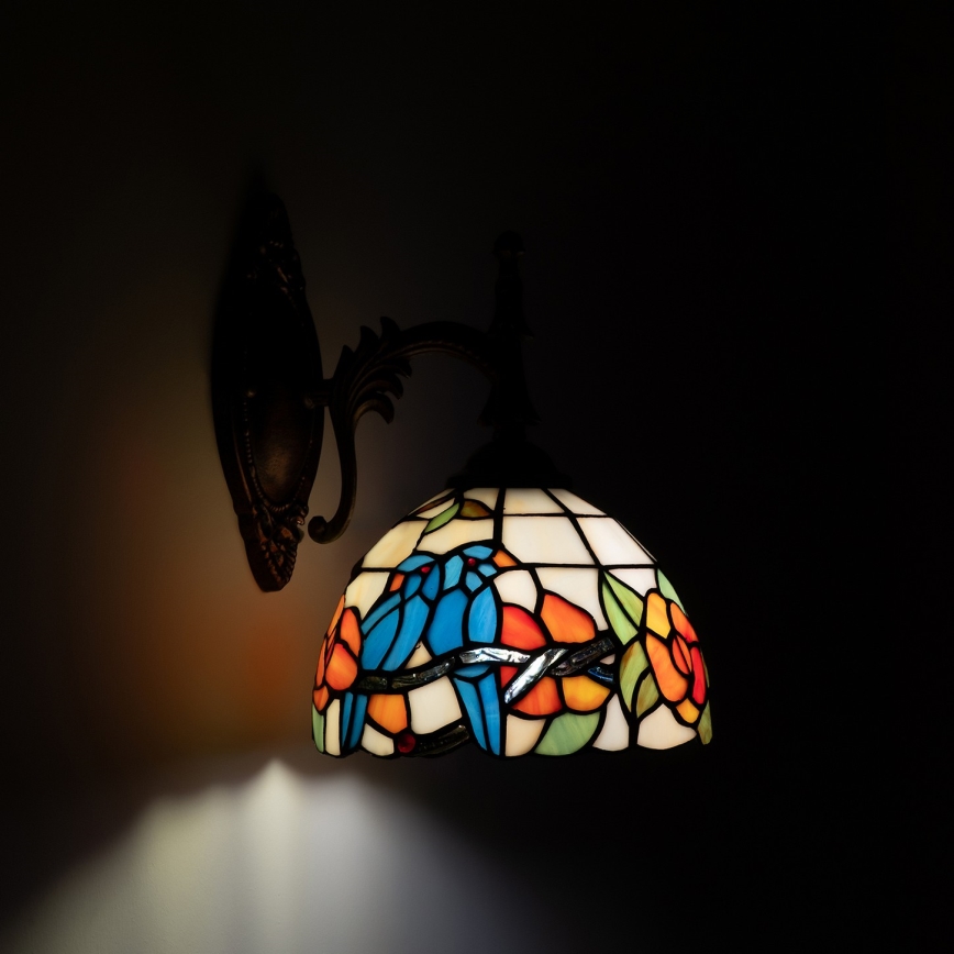 Brilagi - Tiffany vitrážová nástěnná lampa JUNGLE 1xE14/40W/230V