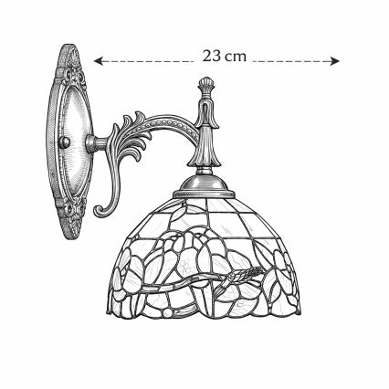 Brilagi - Tiffany vitrážová nástěnná lampa JUNGLE 1xE14/40W/230V