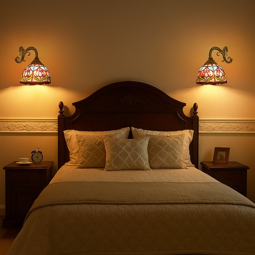 Brilagi - Tiffany vitrážová nástěnná lampa LORAS 1xE27/40W/230V