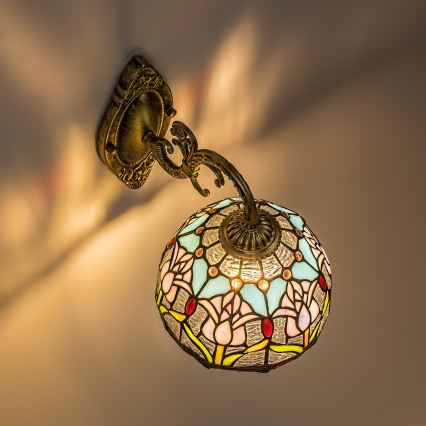 Brilagi - Tiffany vitrážová nástěnná lampa LORAS 1xE27/40W/230V