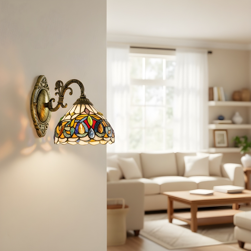 Brilagi - Tiffany vitrážová nástěnná lampa LUISA 1xE27/40W/230V