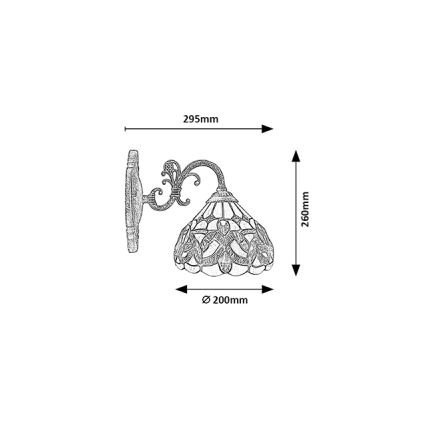 Brilagi - Tiffany vitrážová nástěnná lampa LUISA 1xE27/40W/230V