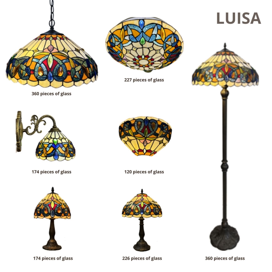 Brilagi - Tiffany vitrážová nástěnná lampa LUISA 1xE27/40W/230V