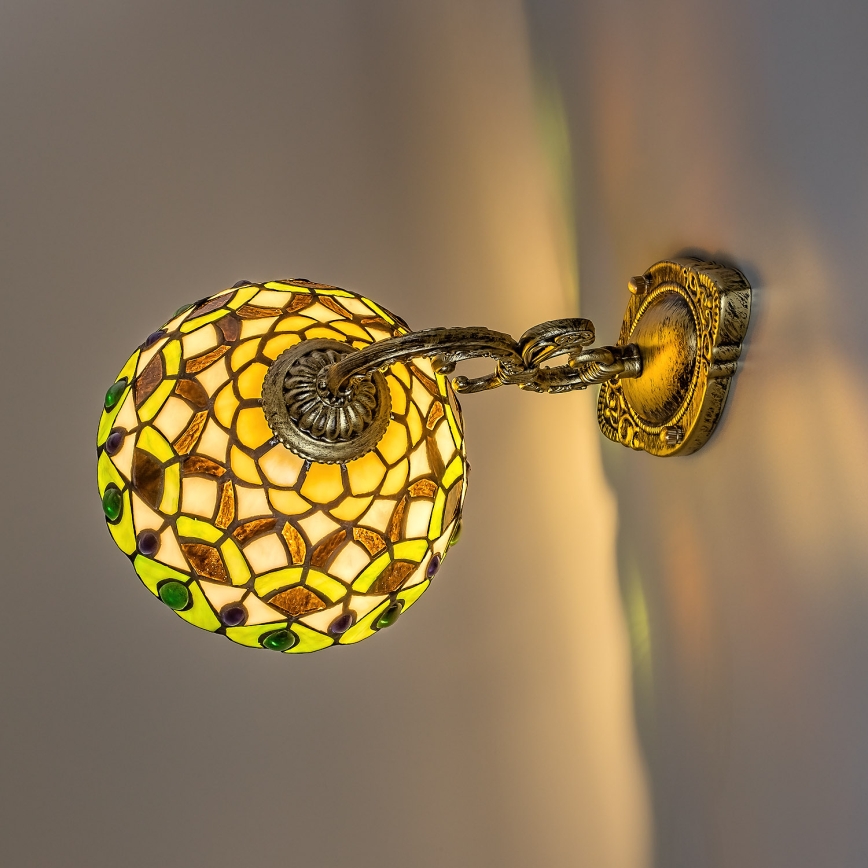 Brilagi - Tiffany vitrážová nástěnná lampa MARGARET 1xE27/40W/230V