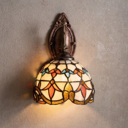 Brilagi - Tiffany vitrážová nástěnná lampa MIRABELLA 1xE14/40W/230V
