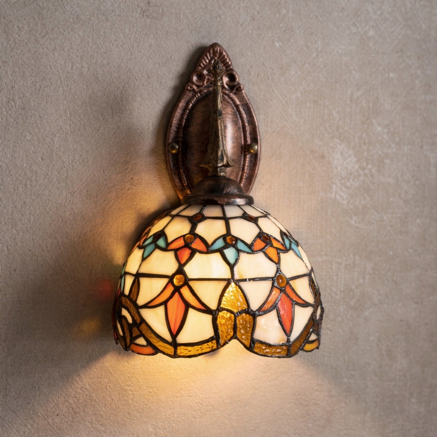 Brilagi - Tiffany vitrážová nástěnná lampa MIRABELLA 1xE14/40W/230V