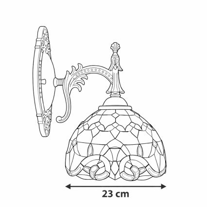 Brilagi - Tiffany vitrážová nástěnná lampa MIRABELLA 1xE14/40W/230V