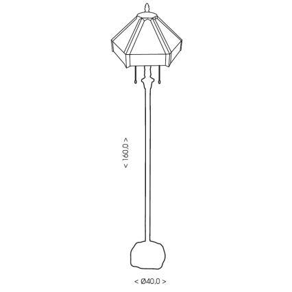 BRILAGI - Tiffany vitrážová stojací lampa EMERALD 2xE27/60W/230V