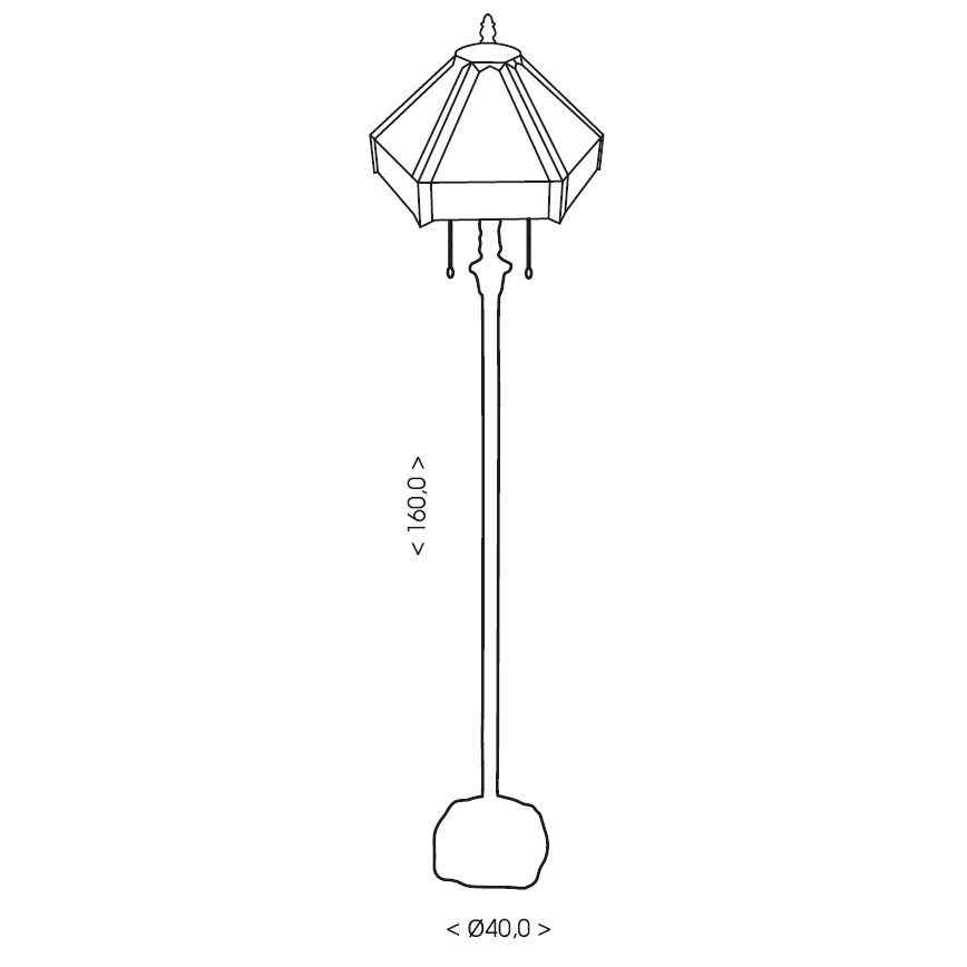 BRILAGI - Tiffany vitrážová stojací lampa EMERALD 2xE27/60W/230V