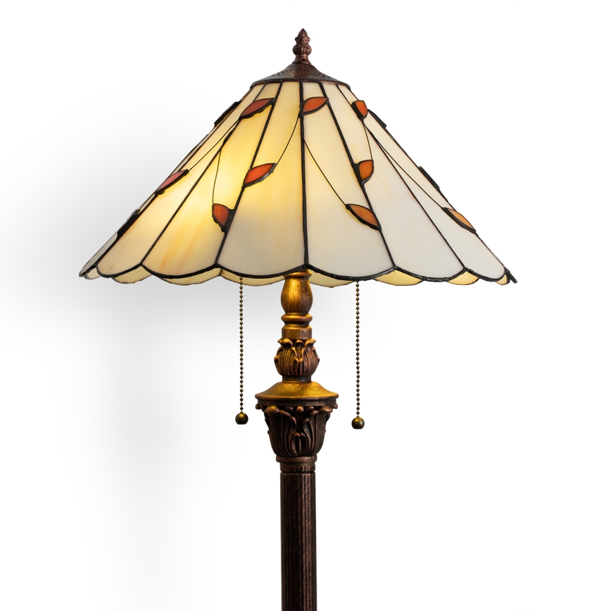 Brilagi - Tiffany vitrážová stojací lampa FOLIA 2xE27/60W/230V