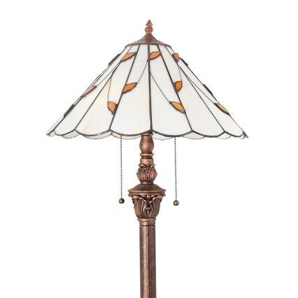 Brilagi - Tiffany vitrážová stojací lampa FOLIA 2xE27/60W/230V