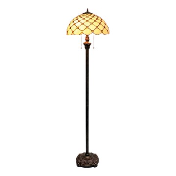 BRILAGI - Tiffany vitrážová stojací lampa IVORY SMOOTH 2xE27/60W/230V