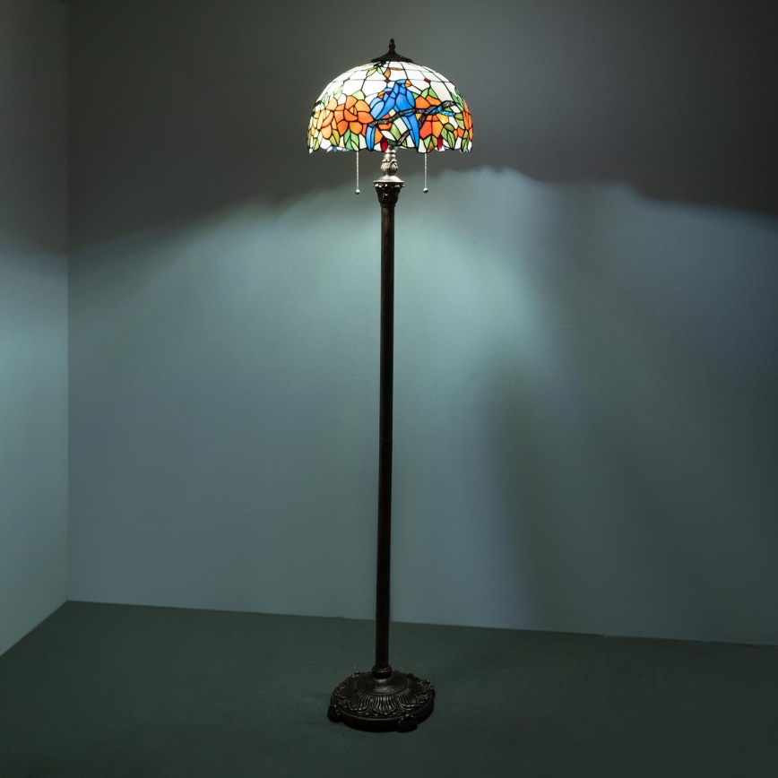 Brilagi - Tiffany vitrážová stojací lampa JUNGLE 2xE27/60W/230V