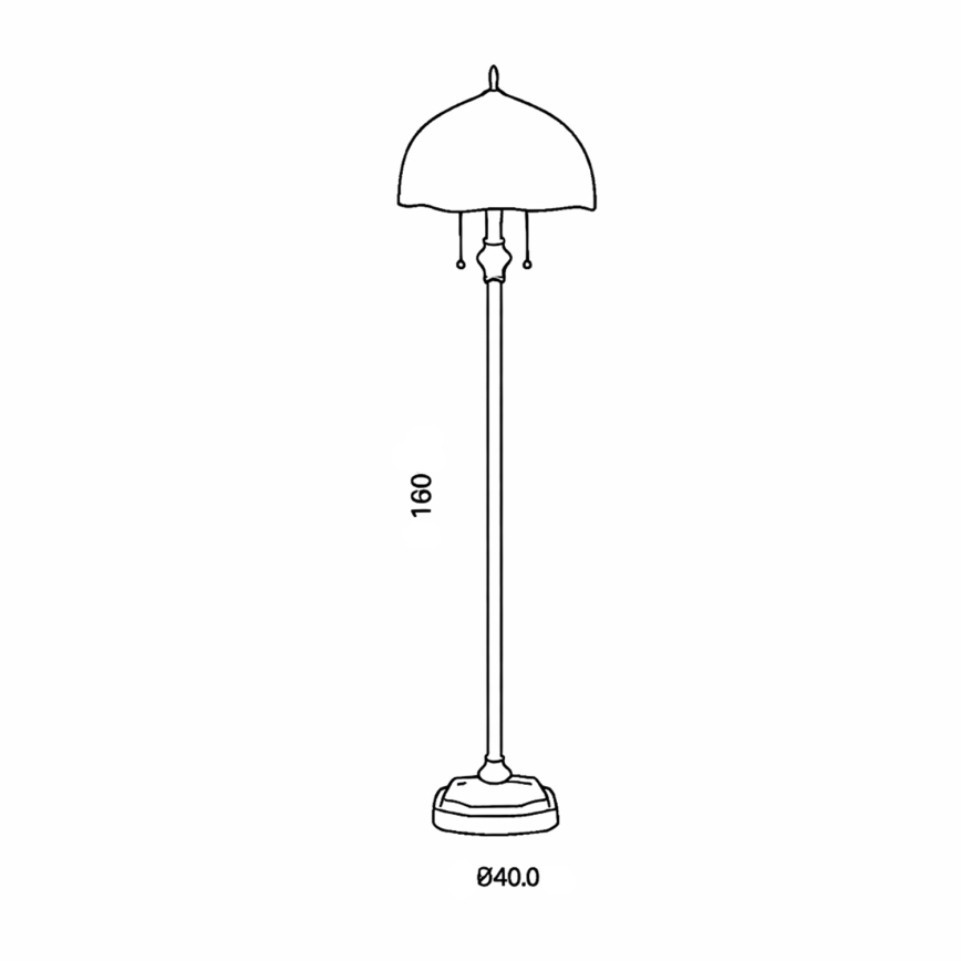 Brilagi - Tiffany vitrážová stojací lampa JUNGLE 2xE27/60W/230V