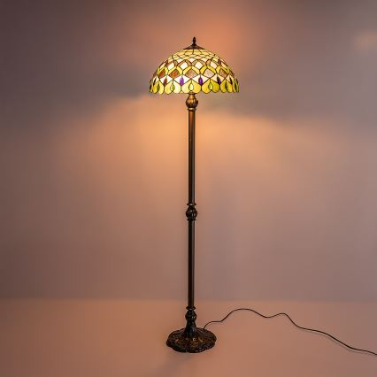 Brilagi - Tiffany vitrážová stojací lampa MARGARET 2xE27/60W/230V