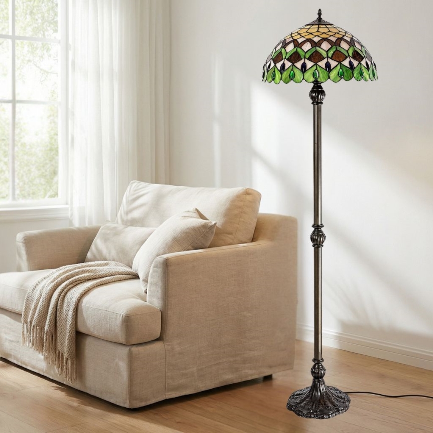 Brilagi - Tiffany vitrážová stojací lampa MARGARET 2xE27/60W/230V